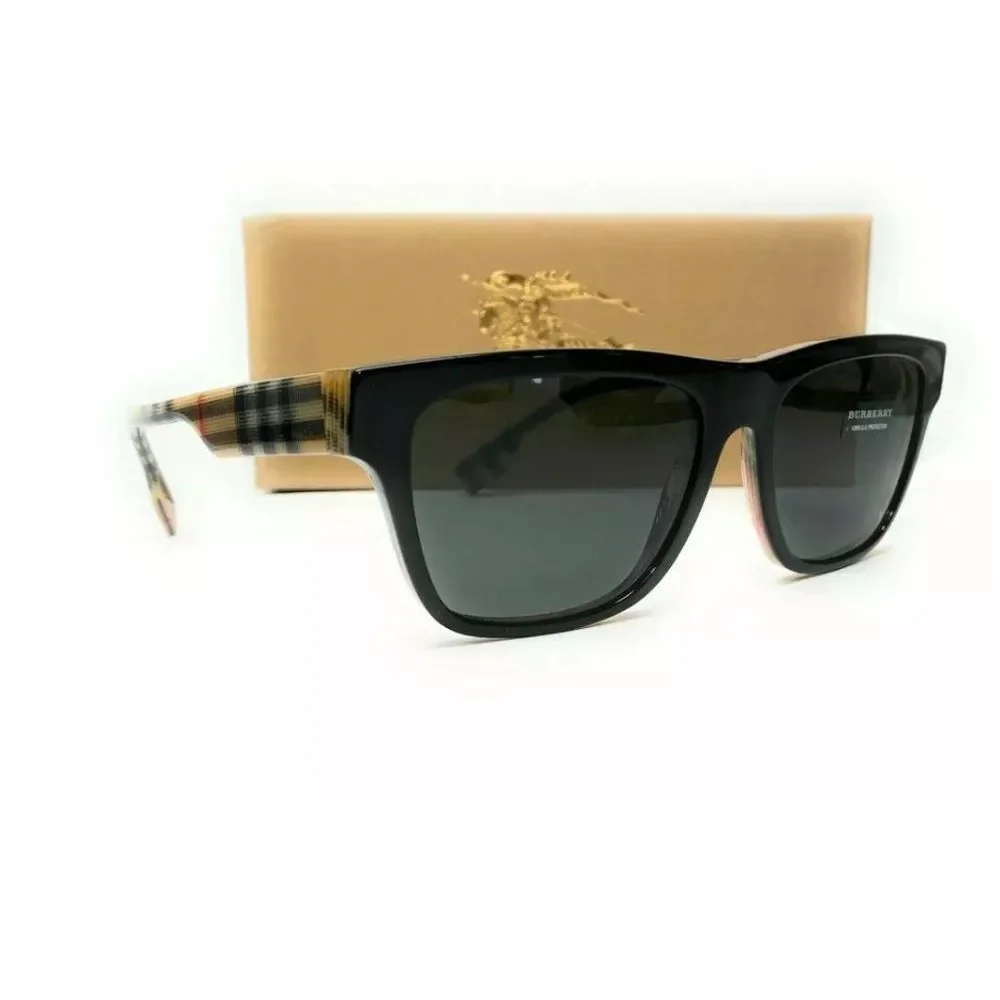 Burberry Men's Black and Grey Sunglasses!